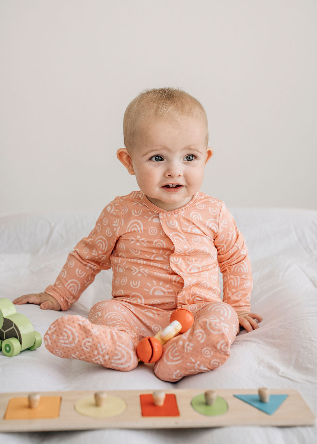 Peachy Sunshine Magnetic Sleepsuit