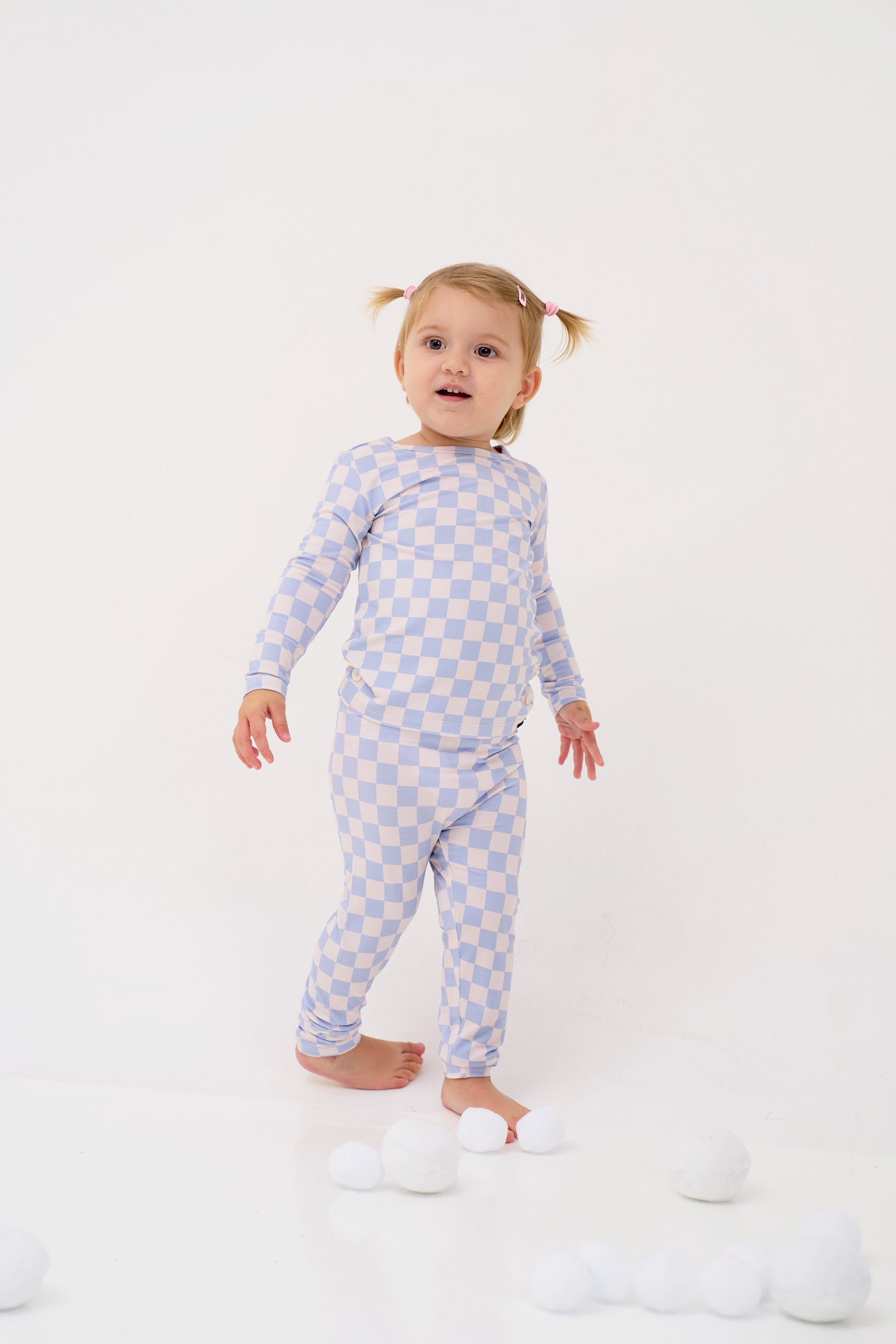 Blue Checkers Kids Pyjama Set