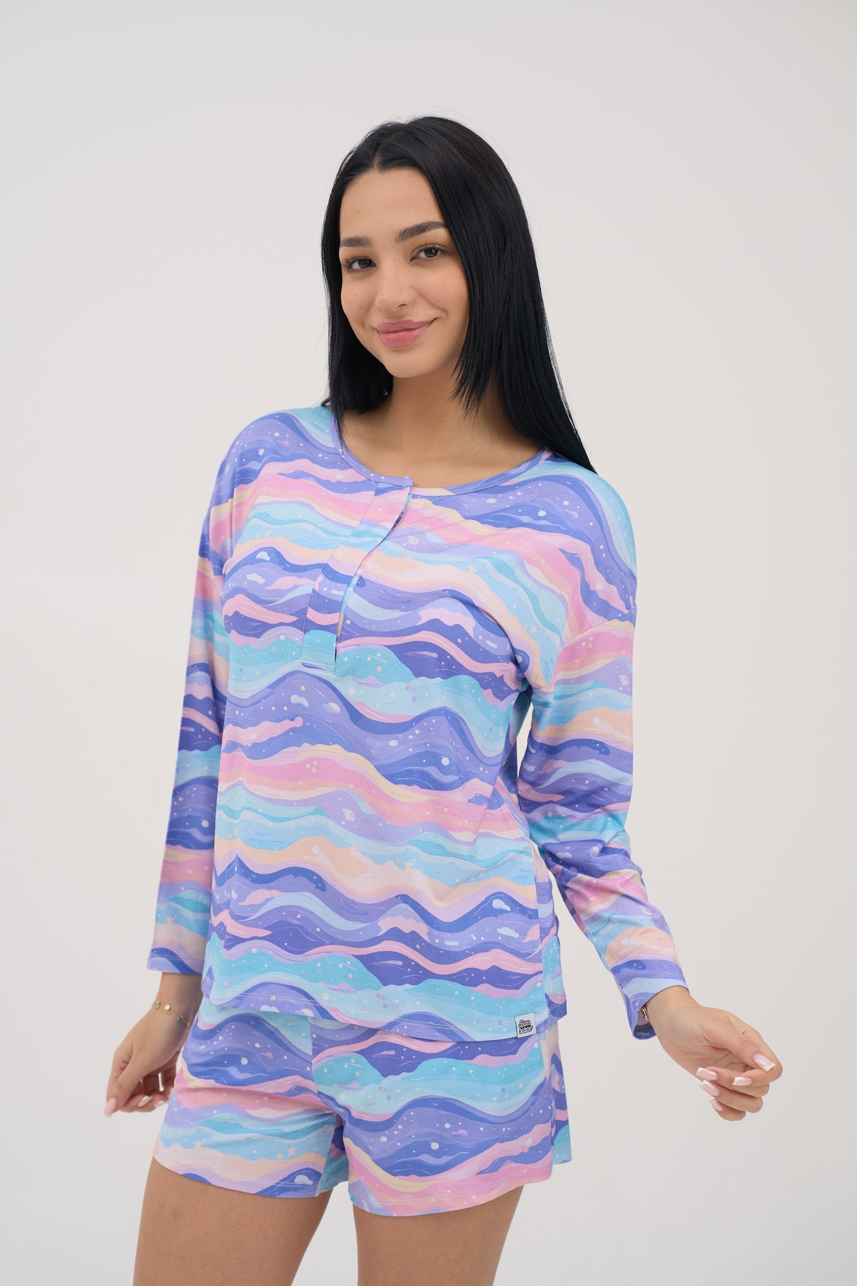 Lavender Dunes Drop Shoulder Women Lounge Top