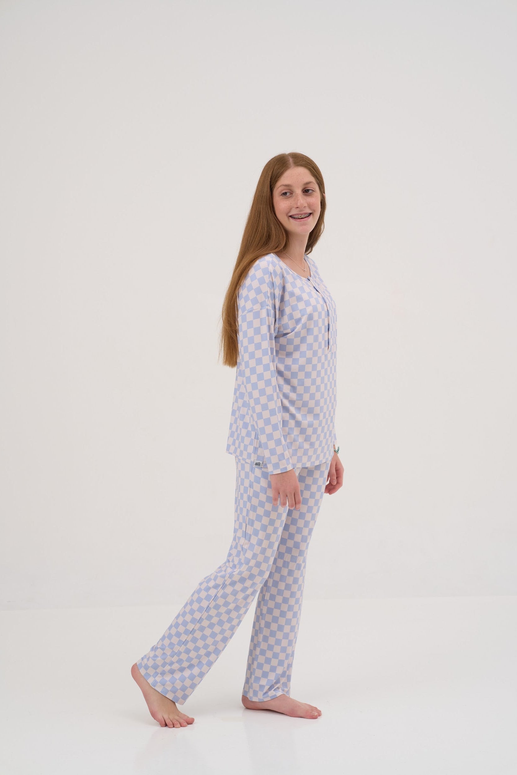 Blue Checkers Women Lounge Pants