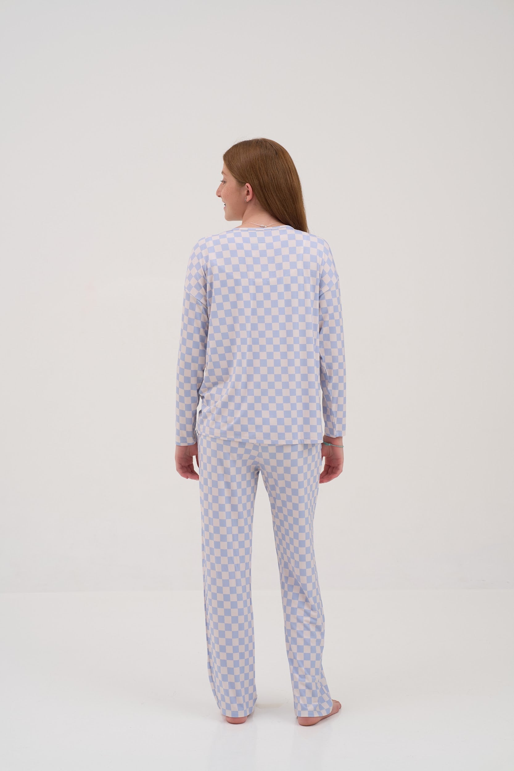 Blue Checkers Women Lounge Pants
