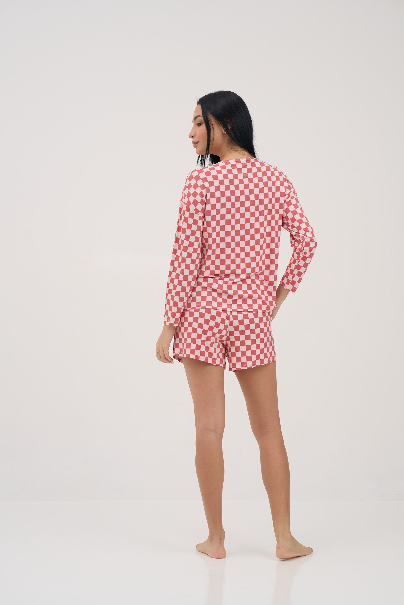 Red Checkers Hipster Women Shorts