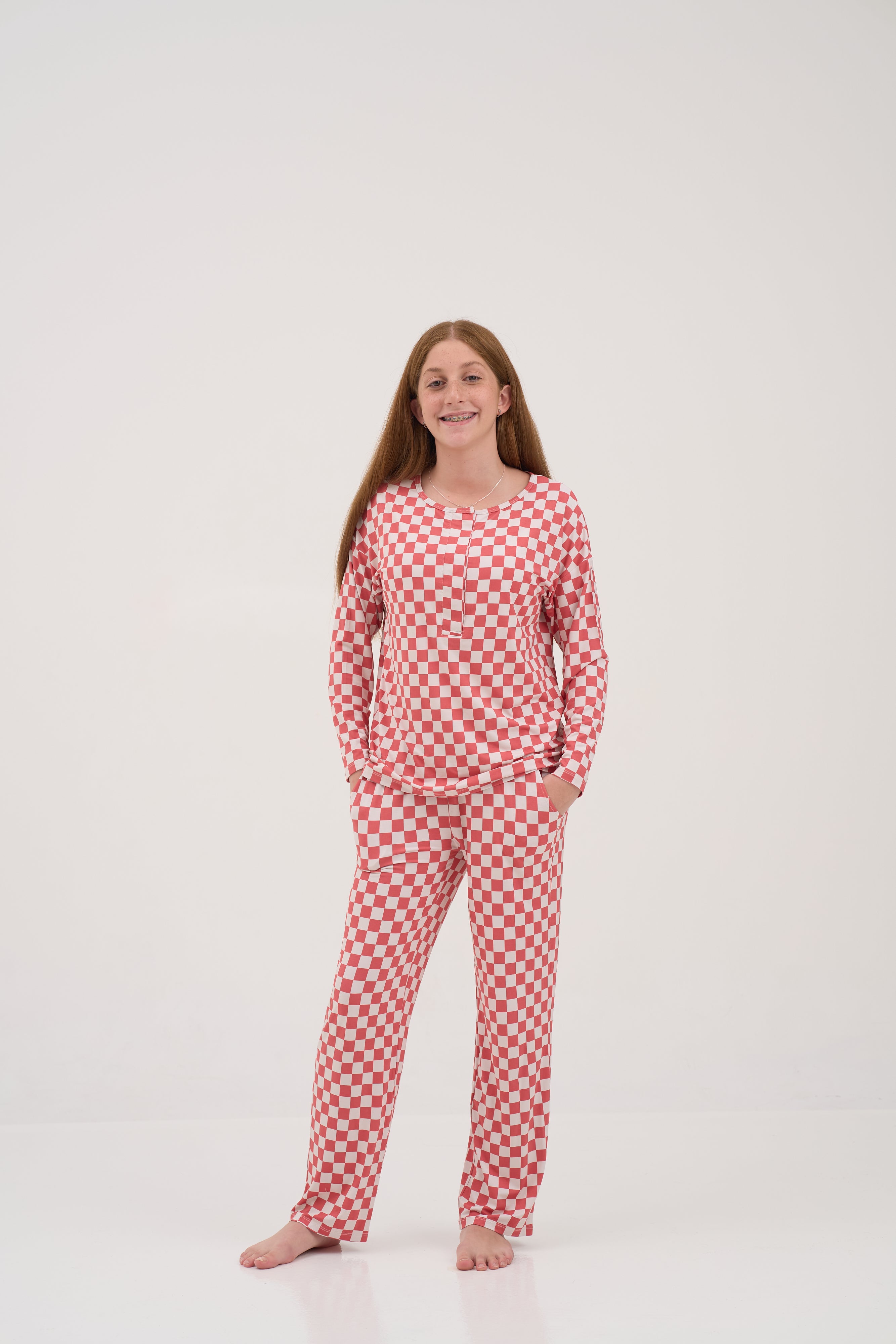 Red Checkers Women Lounge Pants
