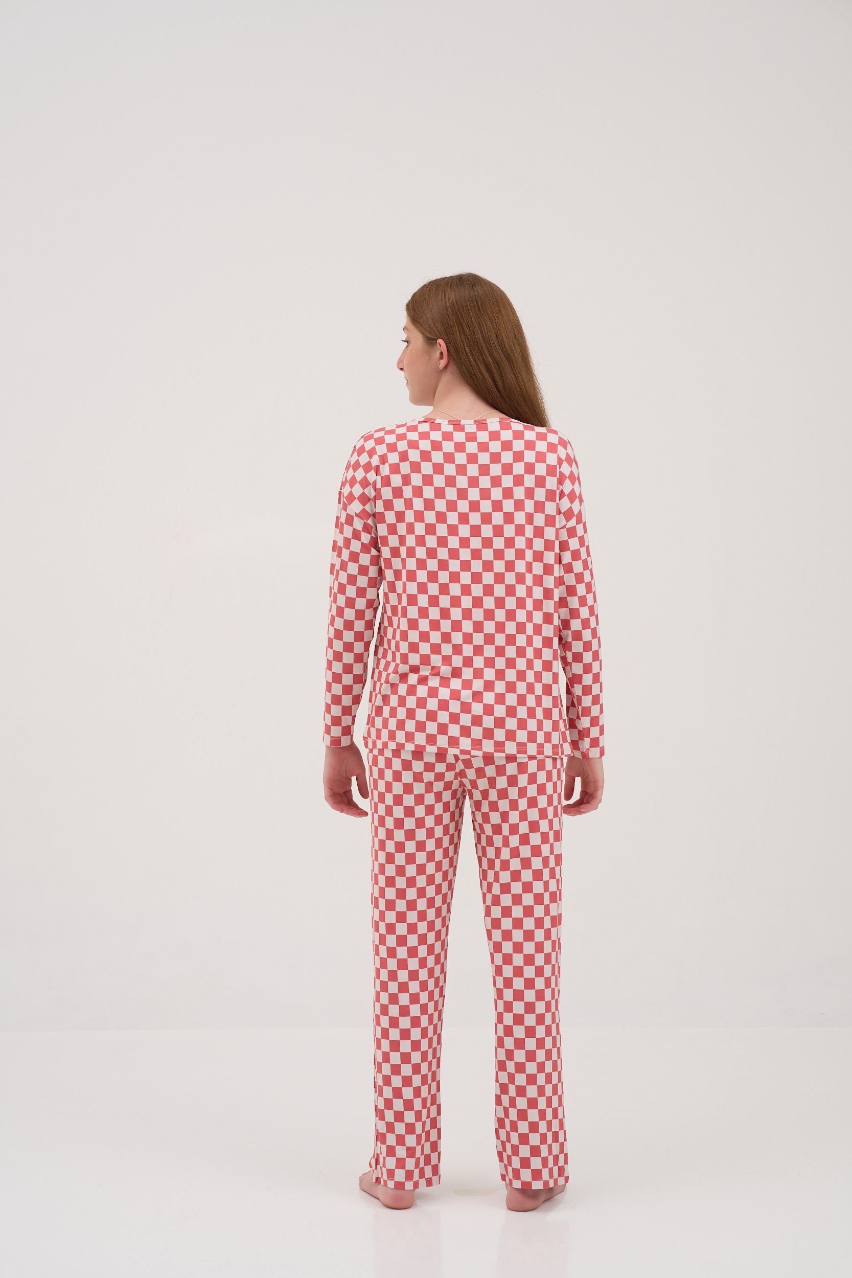 Red Checkers Women Lounge Pants
