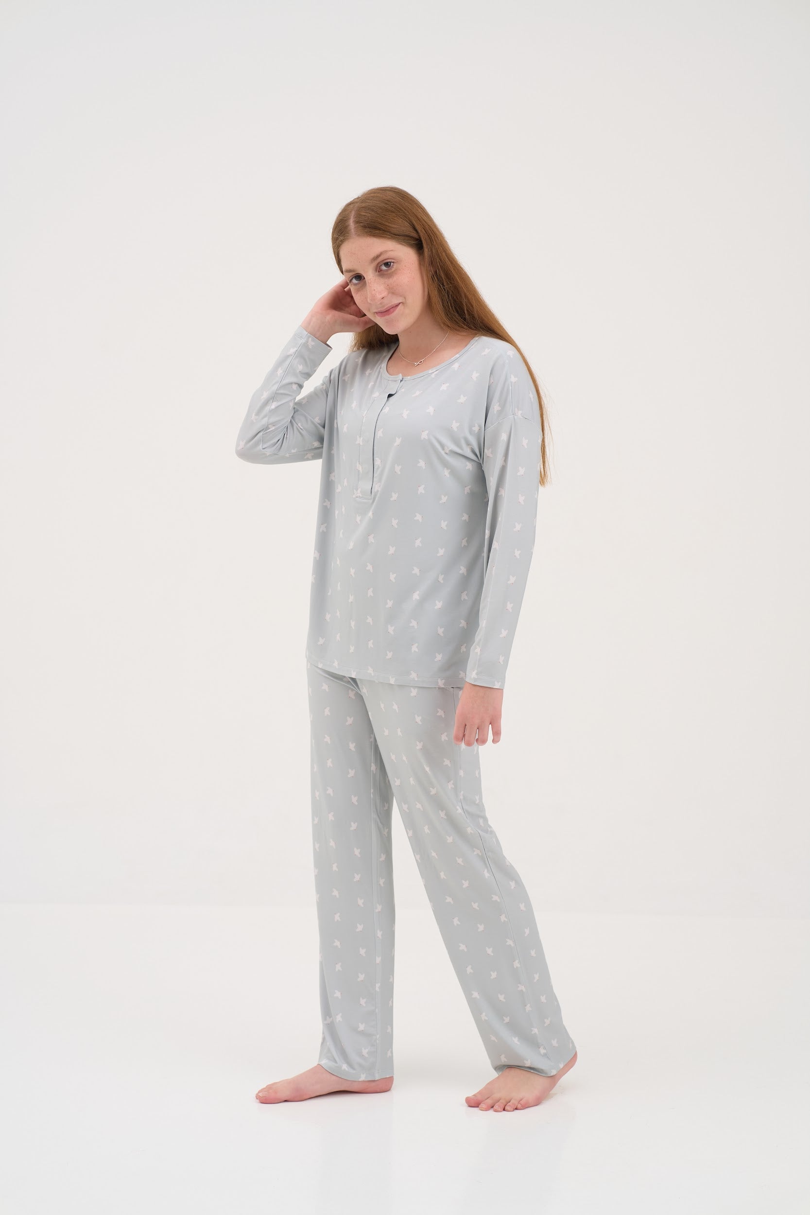 Olive Doves Drop Shoulder Women Lounge Top