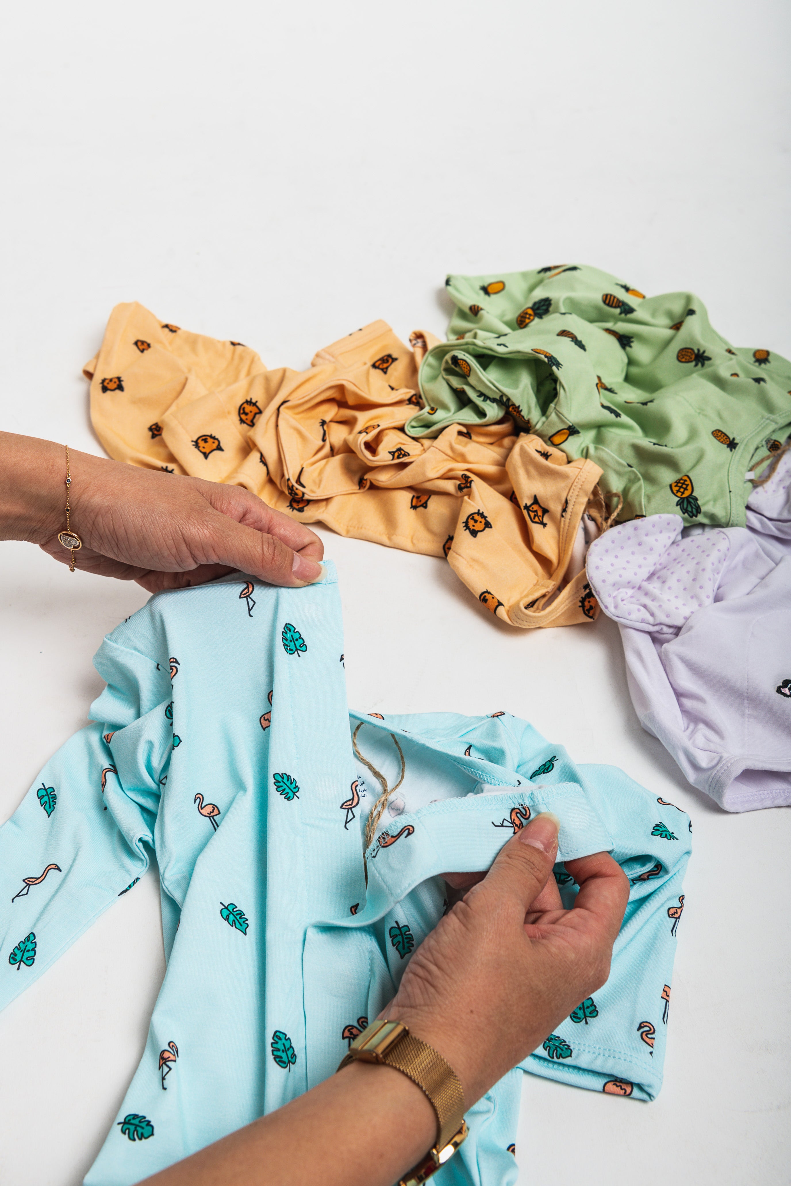 Fluffy Flamingos Magnetic Sleepsuit