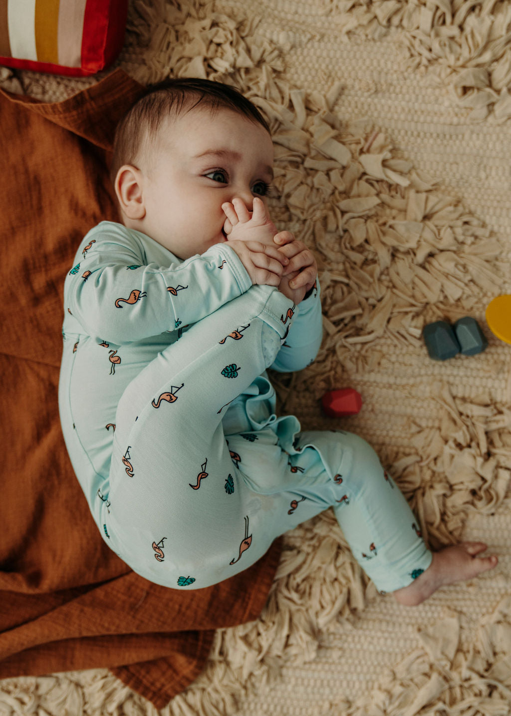 Fluffy Flamingos Magnetic Sleepsuit