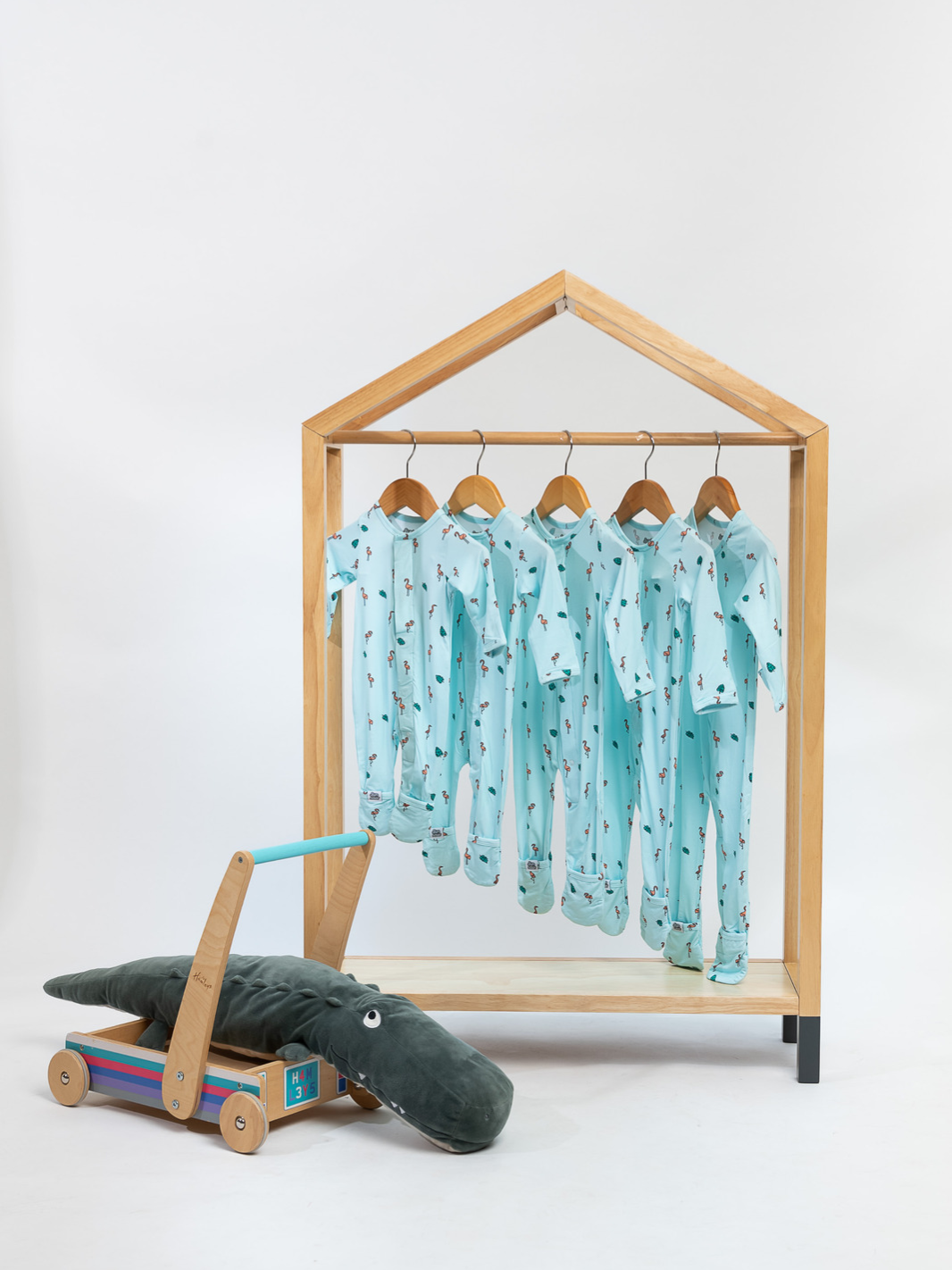 Fluffy Flamingos Magnetic Sleepsuit