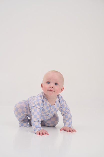 Blue Checkers Magnetic Sleepsuit