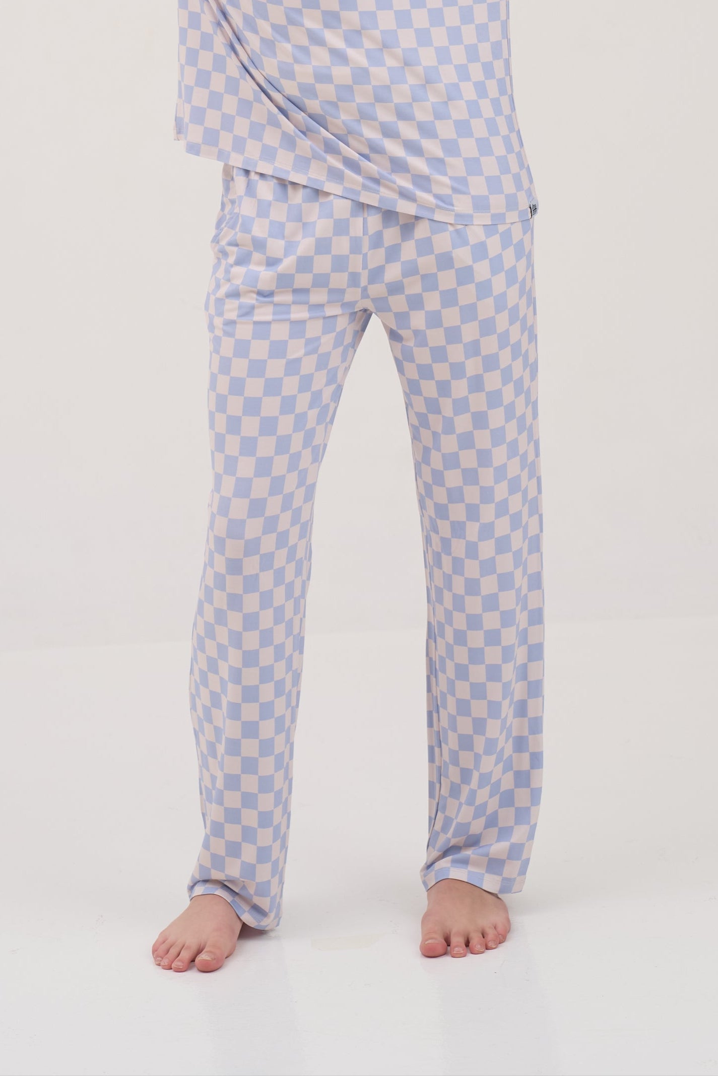 Blue Checkers Women Lounge Pants