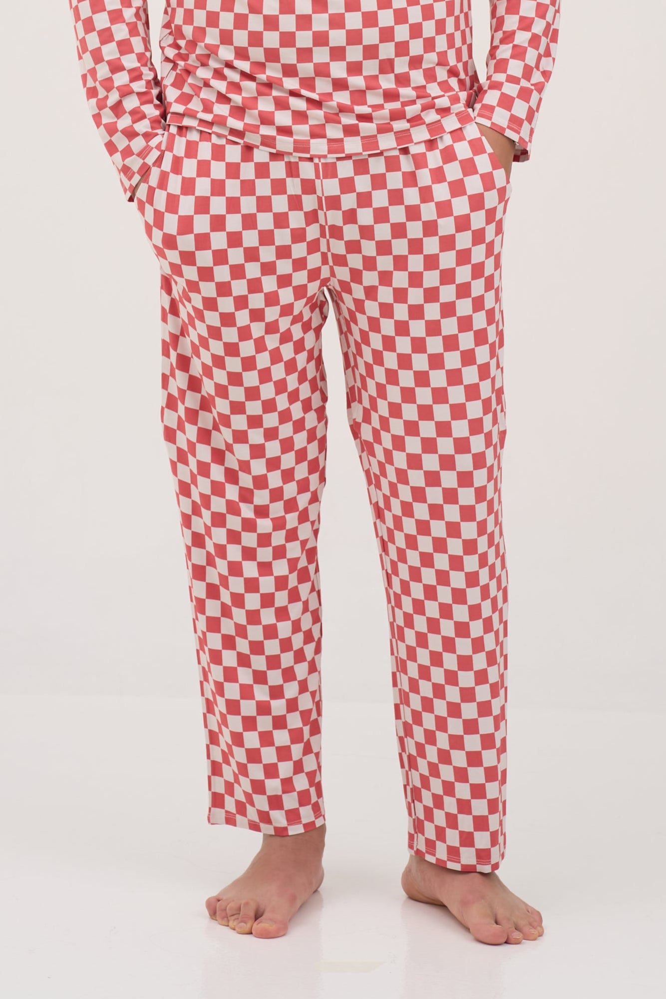 Red Checkers Men Lounge Pants