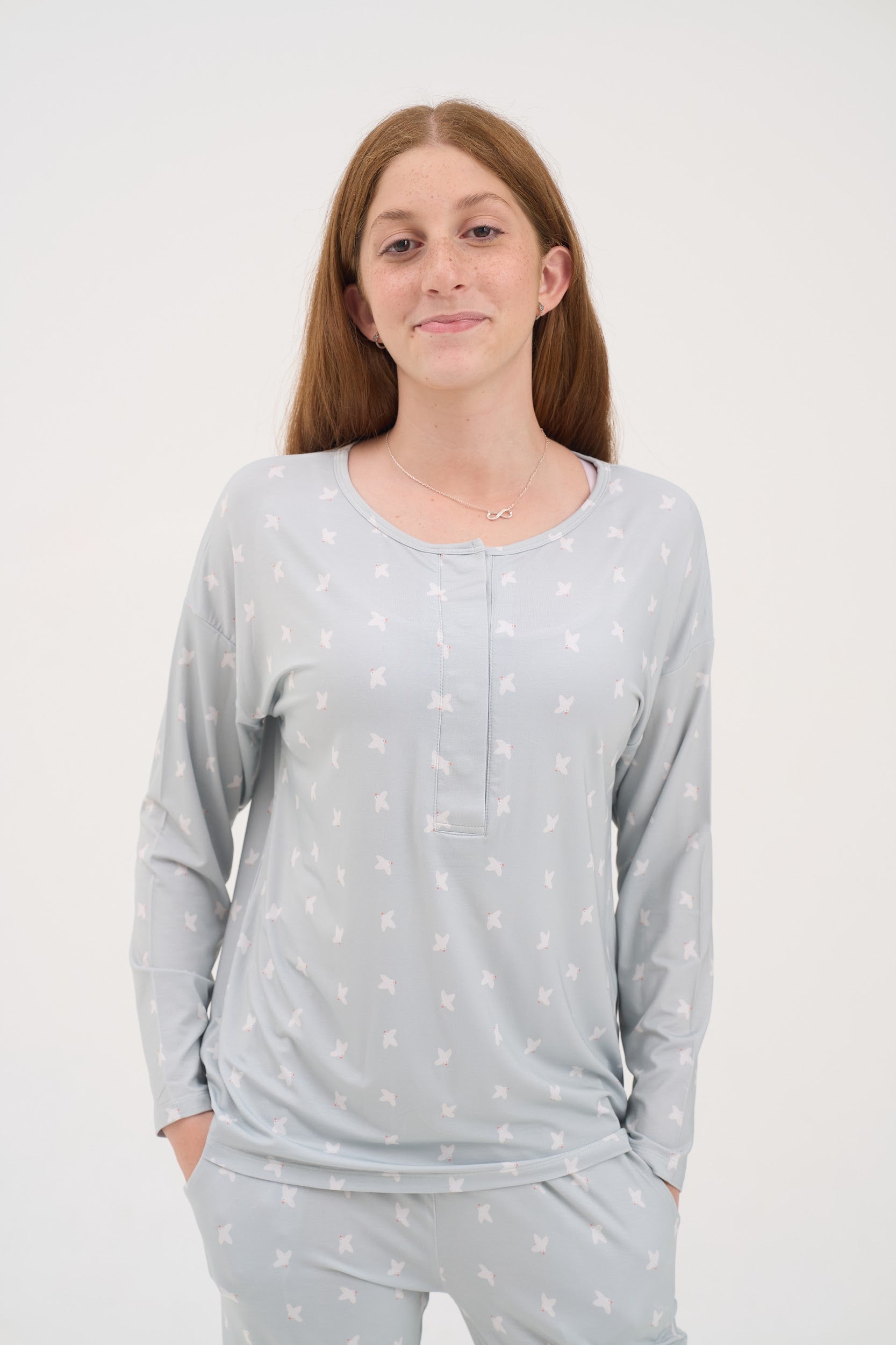 Olive Doves Drop Shoulder Women Lounge Top