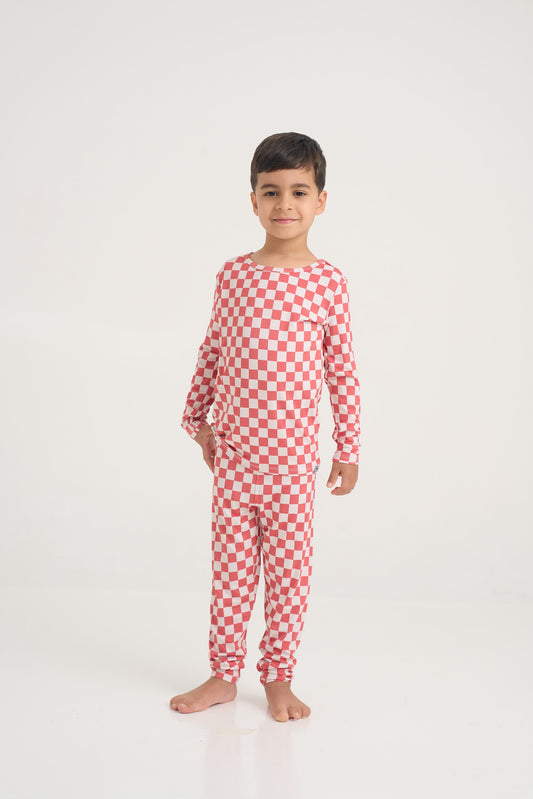 Red Checkers Kids Pyjama Set